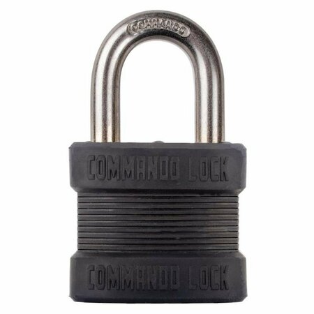 COMMANDO LOCK PADLOCK BLACK KEYED 1PK CL1300